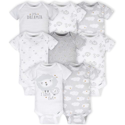 Gerber Unisex-Baby 8-Pack Short Sleeve Onesies Bodysuits