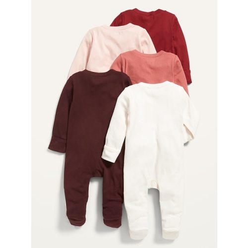 Unisex 2-Way-Zip Footie Sleep & Play One-Piece 5-Pack for Baby