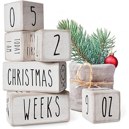 Baby Monthly Milestone Blocks Baby Girls Boy Month Baby Milestone Blocks, Rae Dunn Inspired Age Baby Month Baby Props, Baby Gifts Baby Shower, Baby Photo Props Photoshoots