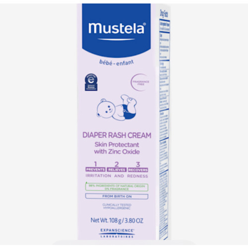 Mustela Baby Diaper Rash Cream 123 - Skin Protectant with Zinc Oxide - Fragrance Free & Paraben Free - with 98% Natural Ingredients - Various Packaging