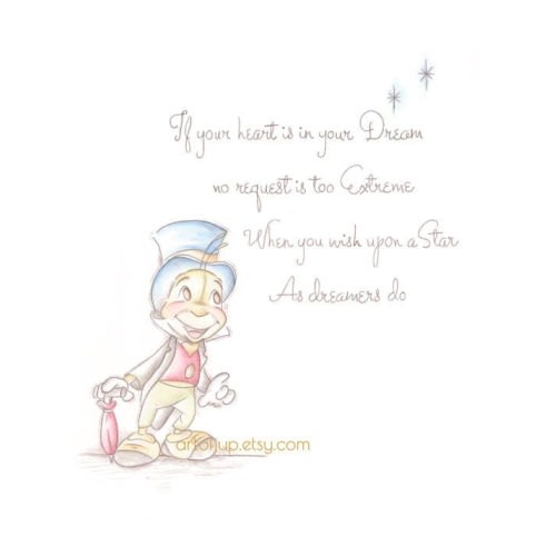 Jiminy Cricket Print Pinocchio Wall Art Nursery Art Home - Etsy