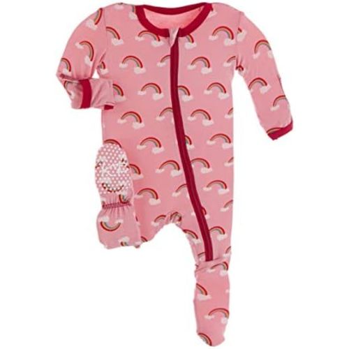 KicKee Welcome Home Zipper Footie – Viscose from Bamboo Baby Pajamas – One-Piece Sleepwear with Anti-Slip Feet & Zip Guard