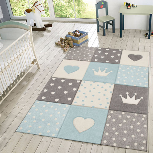Levinson Geometric Blue & Gray Area Rug