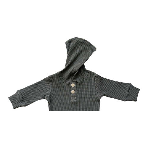Charcoal Hooded Waffle Set