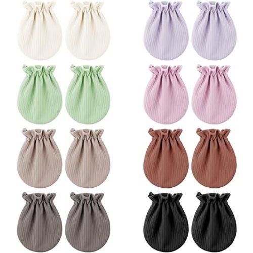 BQUBO Newborn Infant Toddler Mittens No Scratch Cotton Elastic Wrist Gloves Hypoallergenic for 0-6 Months Baby Boys Girls
