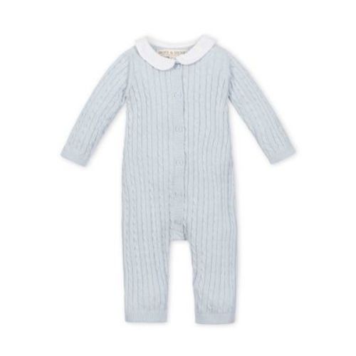 Hope & Henry Baby Organic Peter Pan Collar Button Front Sweater Romper, Infant