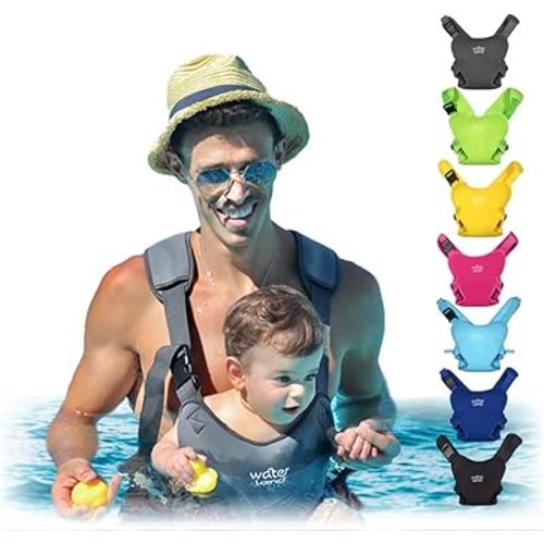 WaterLand Baby Carrier - Innovative Carrier You Can Use Both in Water & Land - Waterproof Infant Chest Holder with Adjustable Straps, Lightweight Toddler Harness for Pool & Beach (Urban Grey)