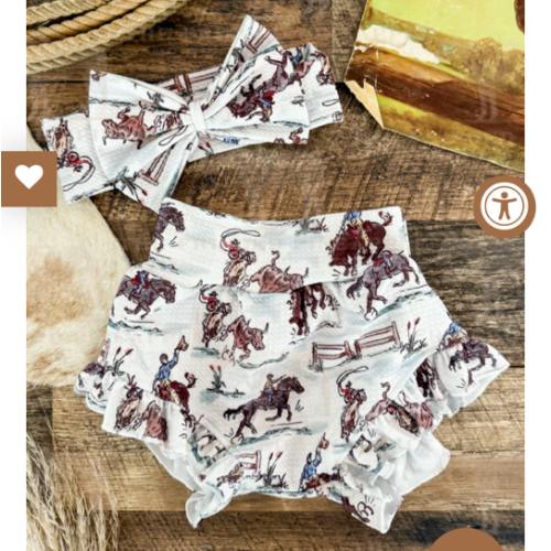 Ole' West Cowgirl Ruffle Bummie&Bow