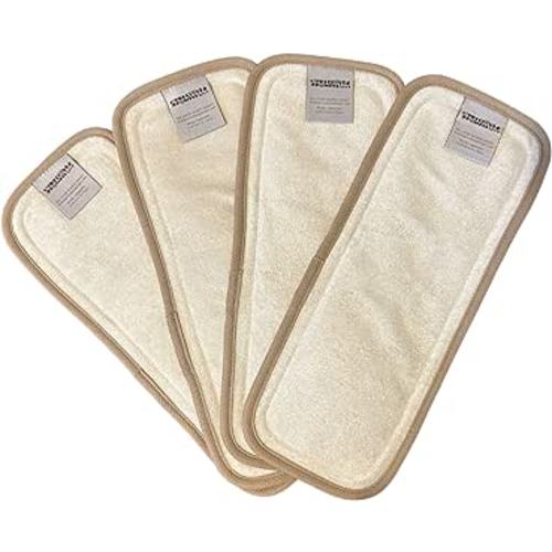 Precious Pompis Cloth Diapers - Absorbent Washable Reusable Infant Baby Cloth Diaper 6 Layer Inserts, Bamboo Hemp/Cotton (4 Pack) : Baby