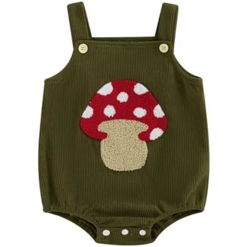 Lesimsam Newborn Baby Boy Girl Clothes Embroidered Corduroy Overall Bubble Romper Sleeveless One-Piece Suspender Jumpsuit