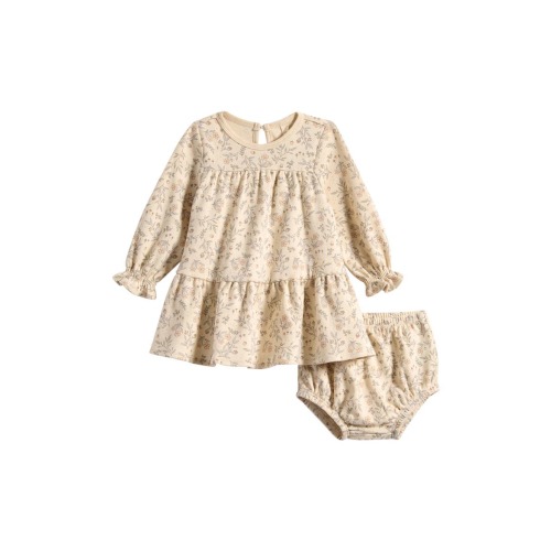 Stretch Organic Cotton Tiered Dress & Bloomers Set