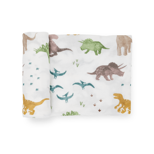 Stretch Knit Swaddle Blanket - Dino Pals
