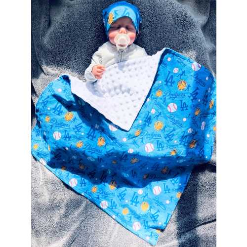 L.A. Dodgers inspired Baby / Toddler Blanket/ Sports Team Baby Blanket / Lovey