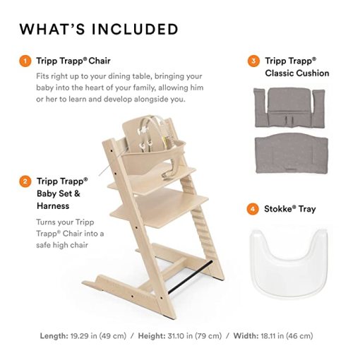 Stokke Tripp Trapp High Chair Complete² - Natural/Nordic Grey/White Tray