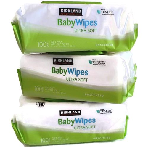 Kirkland Signature Baby Wipes, Ultra-Soft, Unscented, 100 Count Wipes Pack of 6