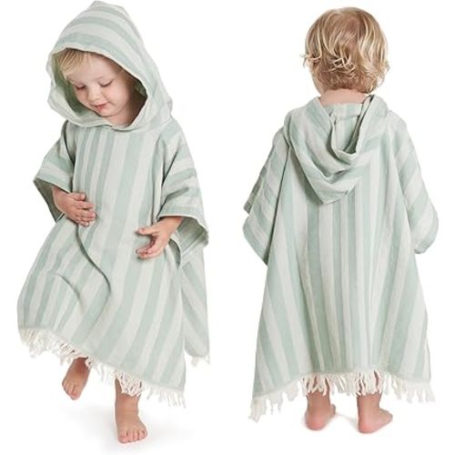 ZICOTO Stylish Hooded Beach Towel for Kids - Extra Soft and Fast Drying Poncho for Toddlers 1-3 Years is Made of Premium Cotton - Perfect Baby Cover Up for Beach Days or Pool and Bath Time Adventures