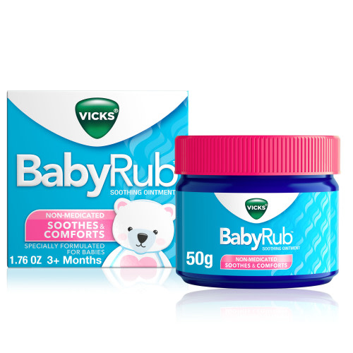 Vicks BabyRub, Soothing Chest Rub Ointment with Aloe & Eucalyptus, Safe for Babies 3 Months & Older, 1.76 oz
