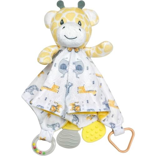 MODERN BABY Security Blanket Loveys for Babies Giraffe Stuffed Taggy Blanket Teether Toy Super Soft