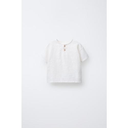 COMBINATION TEXTURE HENLEY SHIRT - Oyster-white | ZARA United States