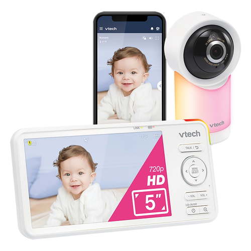 V-Tech VT 5 Smart Monitor, 5-Inch Video Baby Monitor, 2 Parent Units, White