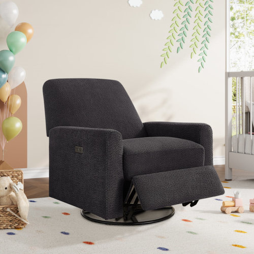31.5 Inch Boucle Swivel Glider Power Recliner