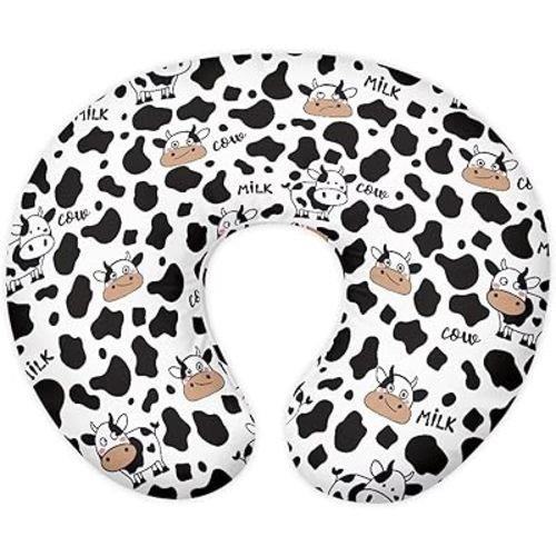 Cartoon Cow Print Nursing Pillow Cover for Breastfeeding Pillow, Soft and Cozy Nursing Pillow Slipcovers, Sung Fits Nursery Pillow