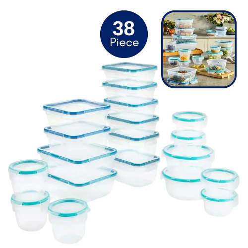 Plastic Food Storage Containers Set - 38 Pieces