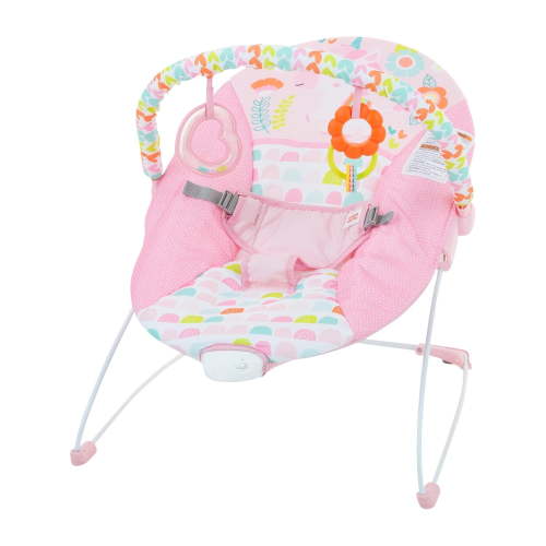 Baby Bouncer Soothing Vibrations Infant Seat - Removable -Toy Bar, Nonslip Feet, 0-6 Months Up to 20 lbs (Fancy Fantasy, Pink Unicorn)