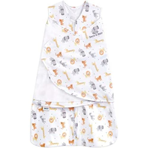 HALO 100% Cotton Sleepsack Swaddle, 3-Way Adjustable Wearable Blanket, TOG 1.5, Jungle Cotton, Small, 3-6 Months
