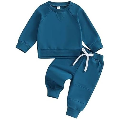 Ledy Champswiin 0-3 Years Neutral Outfits Toddler Baby Boy Girl Clothes Solid Color Sweatsuits Fall Winter Tops & Pants