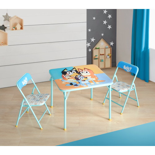 Bluey Kids 3 Piece Blue Table And Chair Set
