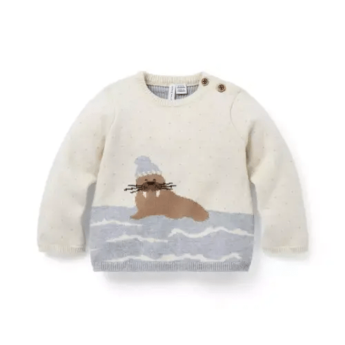 Fluffy Bunny Heather Baby Walrus Sweater by Janie and Jack