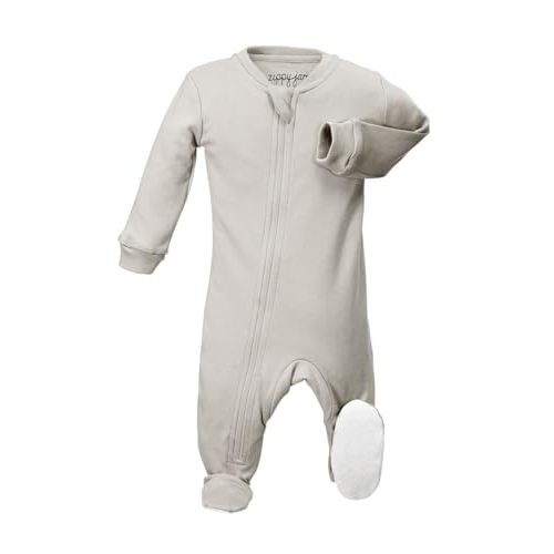 zippyjamz – Zipper Organic Sleeper Footed Onesies Sleeper Baby Pajamas with Inseam Zipper