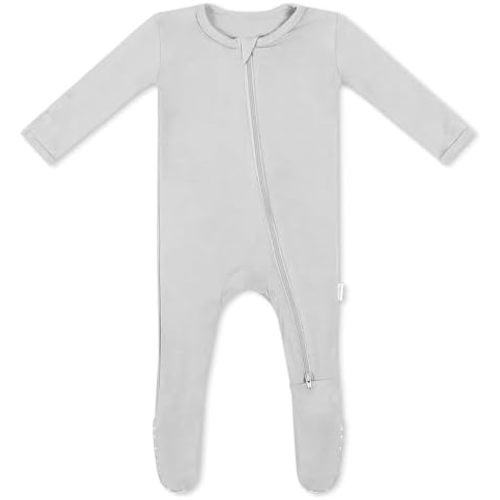 Soft Baby Bamboo Viscose Footie Pajamas, Zipper Closure, 0-24 Months
