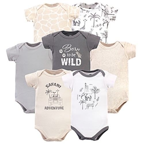 Hudson Baby® 7-Pack Vintage Safari Short Sleeve BodysuitsHudson Baby® 0-3 Months 7-Pack Vintage Safari Short Sleeve Bodysuits