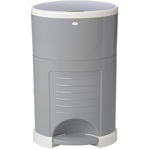 Diaper Dekor Plus Hands-Free Diaper Pail | Largest & Easiest to Use | Just Step–Drop–Done | Doesn’t Absorb Odors | Quick Bag Change | Great for Cloth Diapers | 70% Recycled Materials | EKO Gray