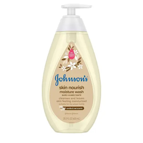 Johnson's Skin Nourishing Moisture Baby Body Wash With Vanilla & Oat Scents, Hypoallergenic & Tear Free Baby Bath Wash, Paraben-, Dye-, Sulfate & Phthalate-Free, 20.3 fl. oz