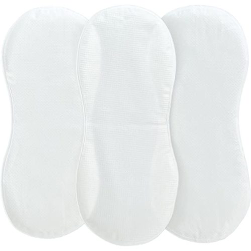 Changing Pad Liner, Fits in Peanut Shaped Changing Pads, Super Soft Peanut Changer Liners are Warm On a Baby's Back, Thicker Waterproof Pads are Machine Washable - 3 Pack