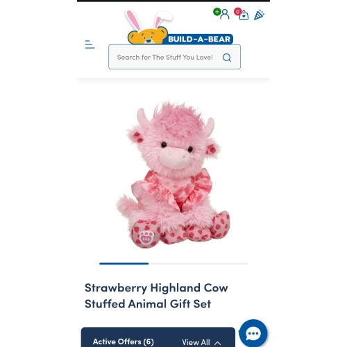 Strawberry Highland Cow Stuffed Animal Gift Set | Build-A-Bear®