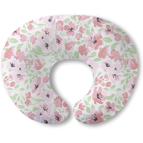 Plushii Nursing Pillow for Breastfeeding, Ergonimic Support Breastfeeding Pillow for Breast Feeding and Bottle Feeding, Breathable Feeding Pillow for Mom and Baby, Pink Bloom