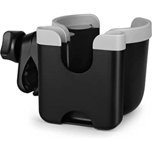 Accmor Stroller Cup Holder with Phone Holder, Bike Cup Holder, Universal Cup Holder for Uppababy Nuna Doona Strollers, 2-in-1 Cup Phone Holder for Stroller, Bike, Wheelchair, Walker, Scooter