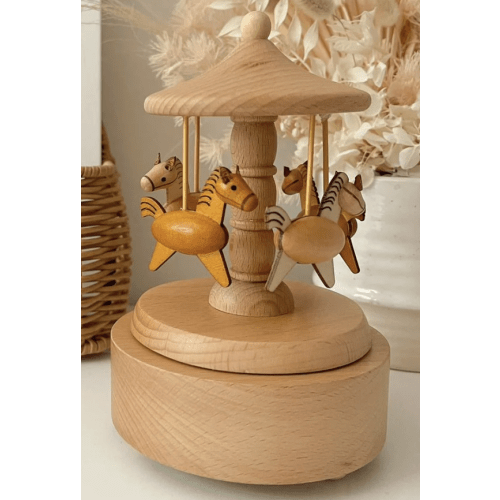 Heirloom Wooden Musical Carousel - Horses