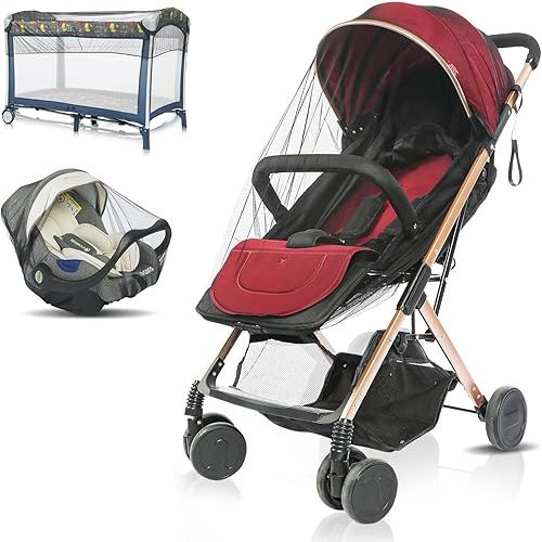 V-Fyee Mosquito Net, Baby Net for Stroller, Visible Breathable Mesh Strollers Cover Bug Netting for Bassinet, Pack N Play,Car Seat, Camping Travel Gear (Black)