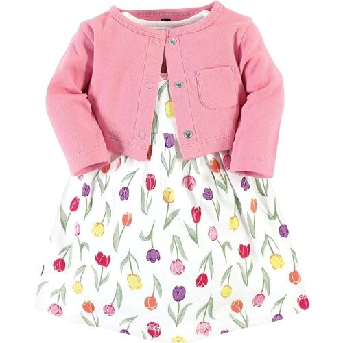 Hudson Baby Baby Girls' Cotton Dress and Cardigan Set