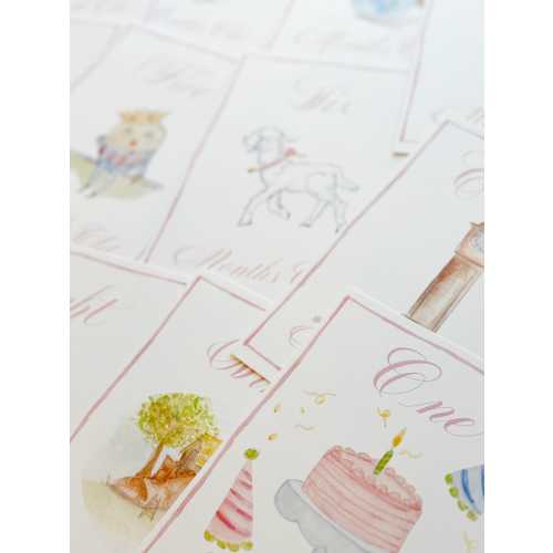 Nursery Rhyme Milestone Cards- Pink, Blue or Green