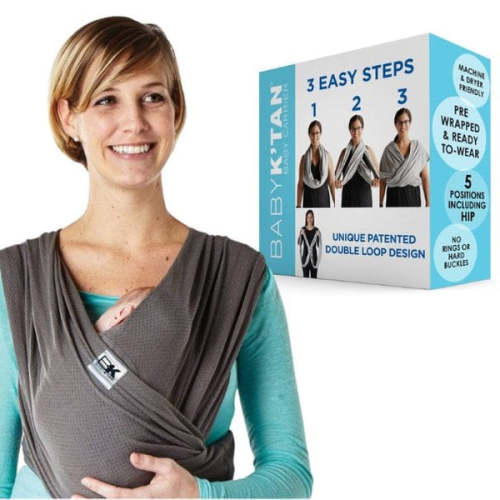 Baby K’tan Pre-Wrapped Ready To Wear- Baby Carrier Breeze-Charcoal