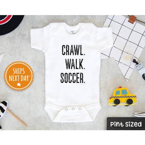 Soccer Baby Onesie® -  Crawl- Walk- Soccer Baby Onesie® - Cute Soccer Lover Bodysuit