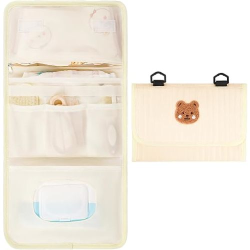 Diaper Bag Organizer,Foldable Small Diaper Pouch,Baby Travel Purse,Mom Bag for Outdoor