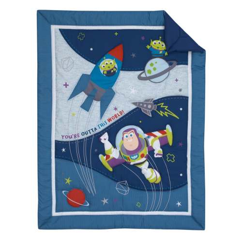 Disney Toy Story Outta This World Blue and Gray 3 Piece Nursery Crib B – NoJo Baby
