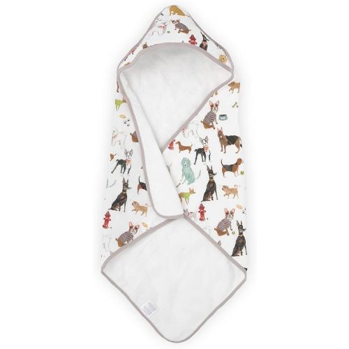 Little Unicorn Premium Infant Hooded Bath Towel| Soft & Absorbent Cotton & Terry Fabric for Newborns (Woof)